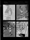Shriners Parade - Majorettes-Floats-Cars in Parade (4 Negatives) (May 26, 1954) [Sleeve 23, Folder b, Box 4]
